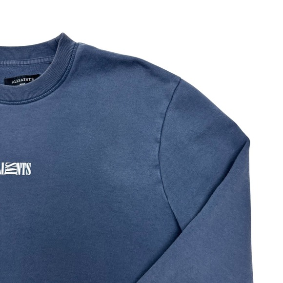 All Saints Opposition Crewneck Pullover Sweatshirt Adult Size S Charcoal Blue - Picture 5 of 13